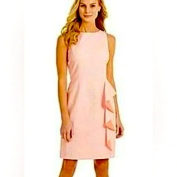 ANTONIO MELANI Dresses & Skirts - Antonio Melani Celina Dress Size 6 Peach Tank dress ruffle front